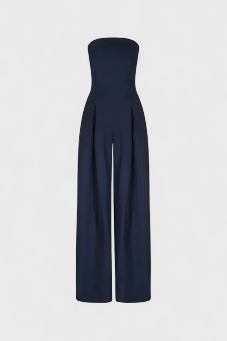 Ærmeløs jumpsuit med vide ben