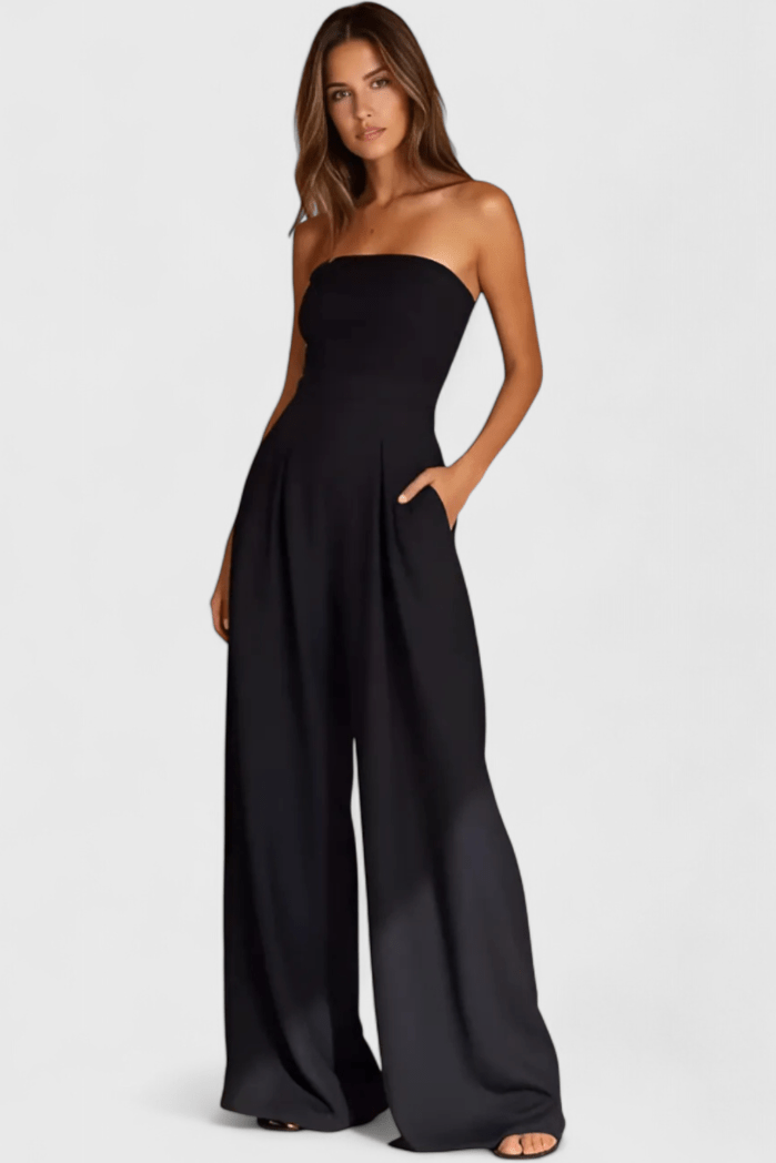 Ærmeløs jumpsuit med vide ben
