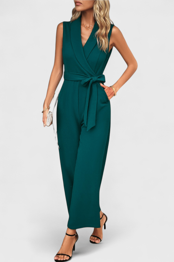 Jumpsuit med slå-om udskæring