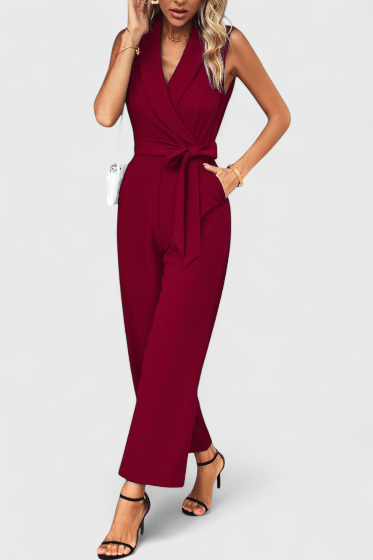 Jumpsuit med slå-om udskæring