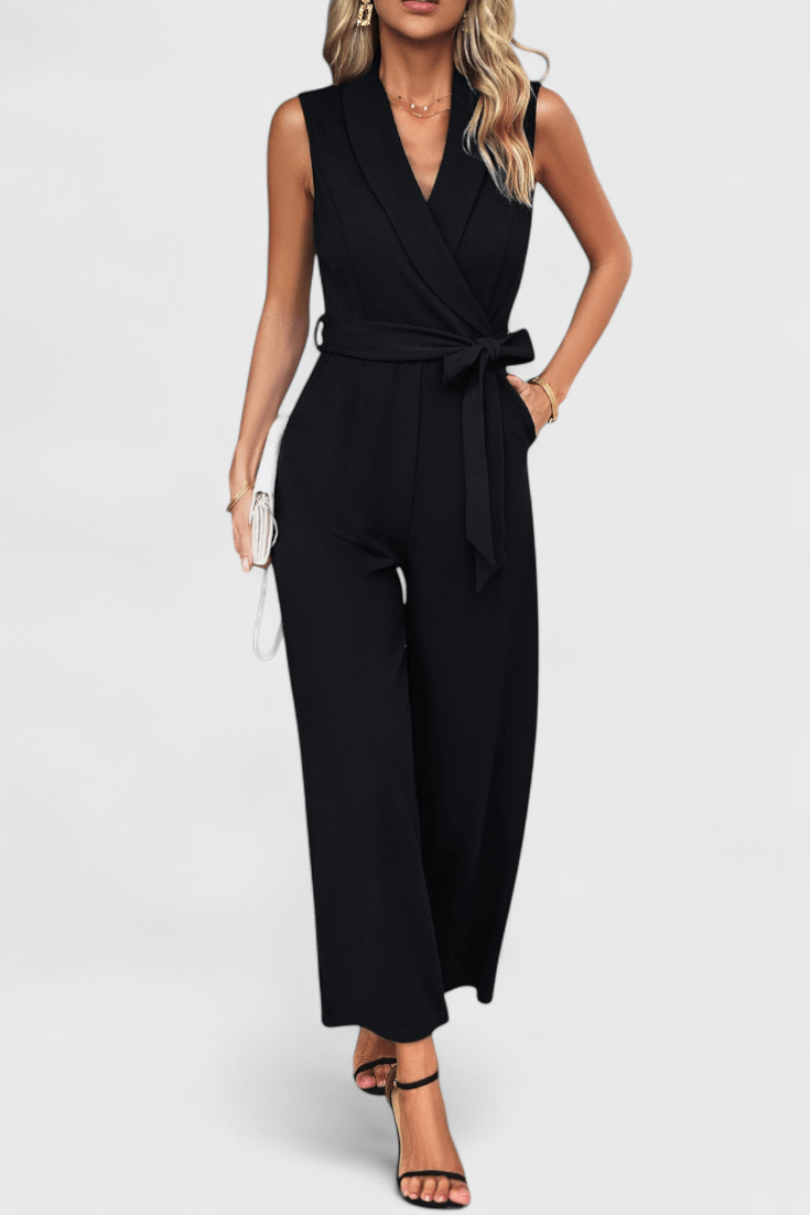 Jumpsuit med slå-om udskæring