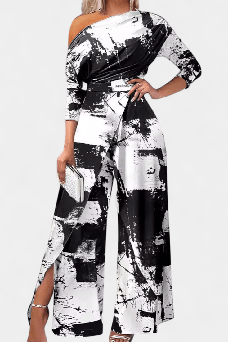 Jumpsuit med tie-dye print