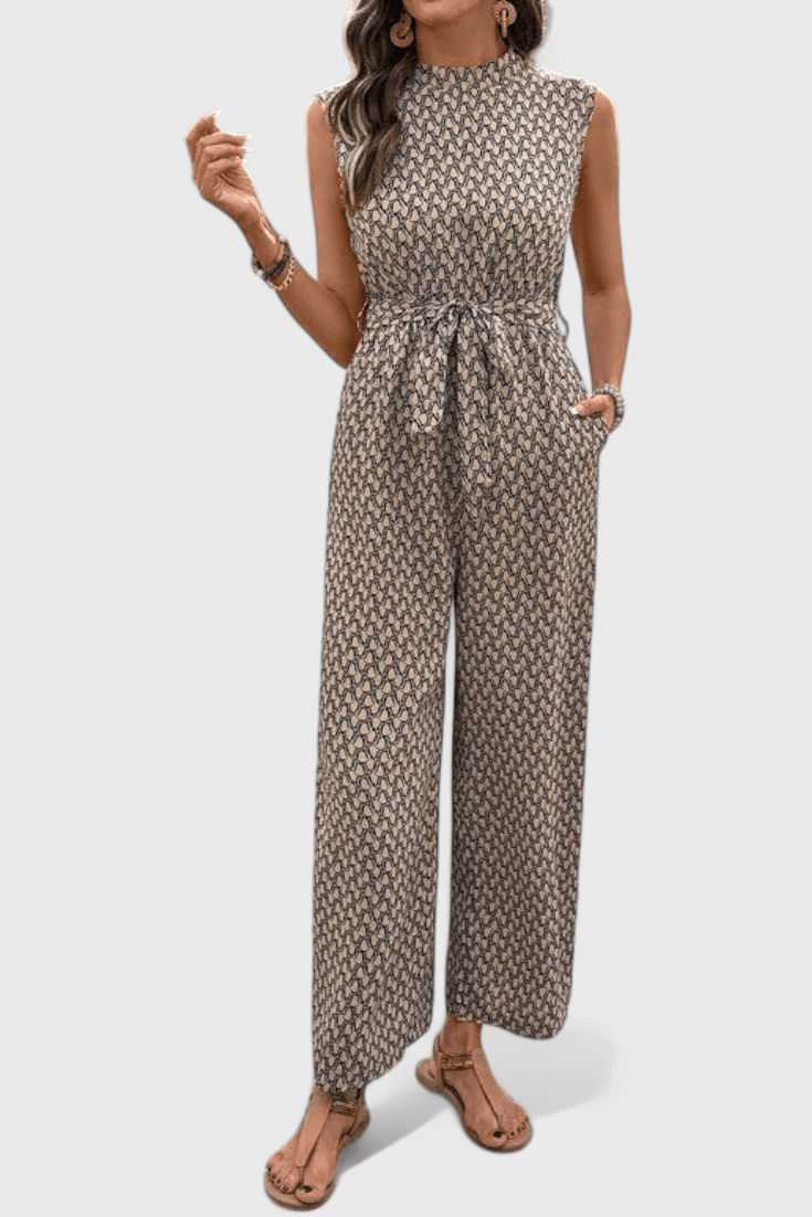 Jumpsuit med geometrisk mønster