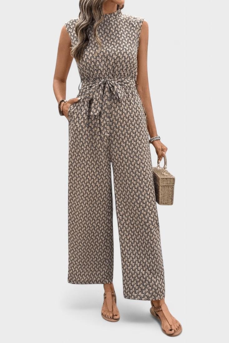 Jumpsuit med geometrisk mønster