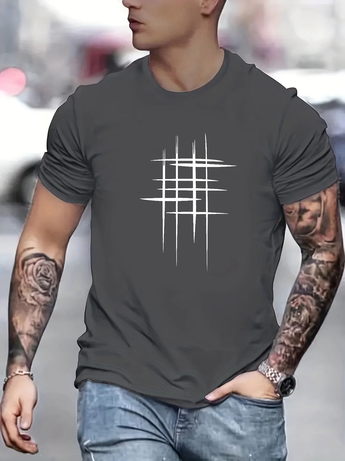 Lenoir™ | Elegant T-shirt med rund hals og grafisk print