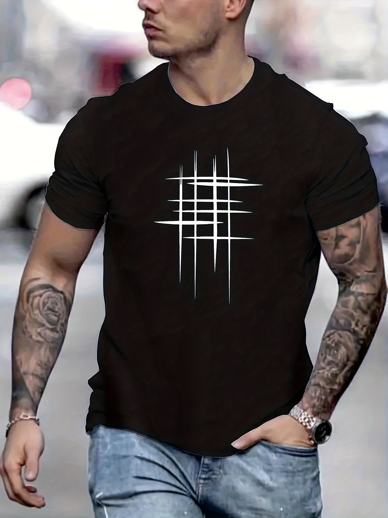Lenoir™ | Elegant T-shirt med rund hals og grafisk print