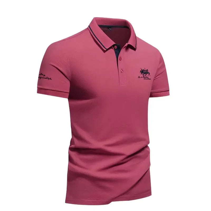 Broderet herrepolo