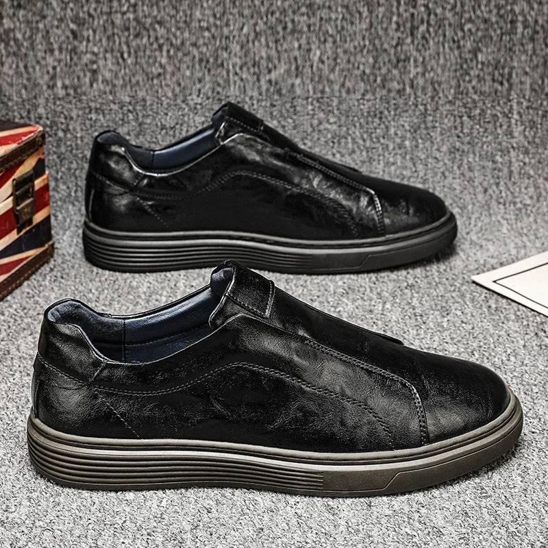 Klassiske Læder Slip-On Sko