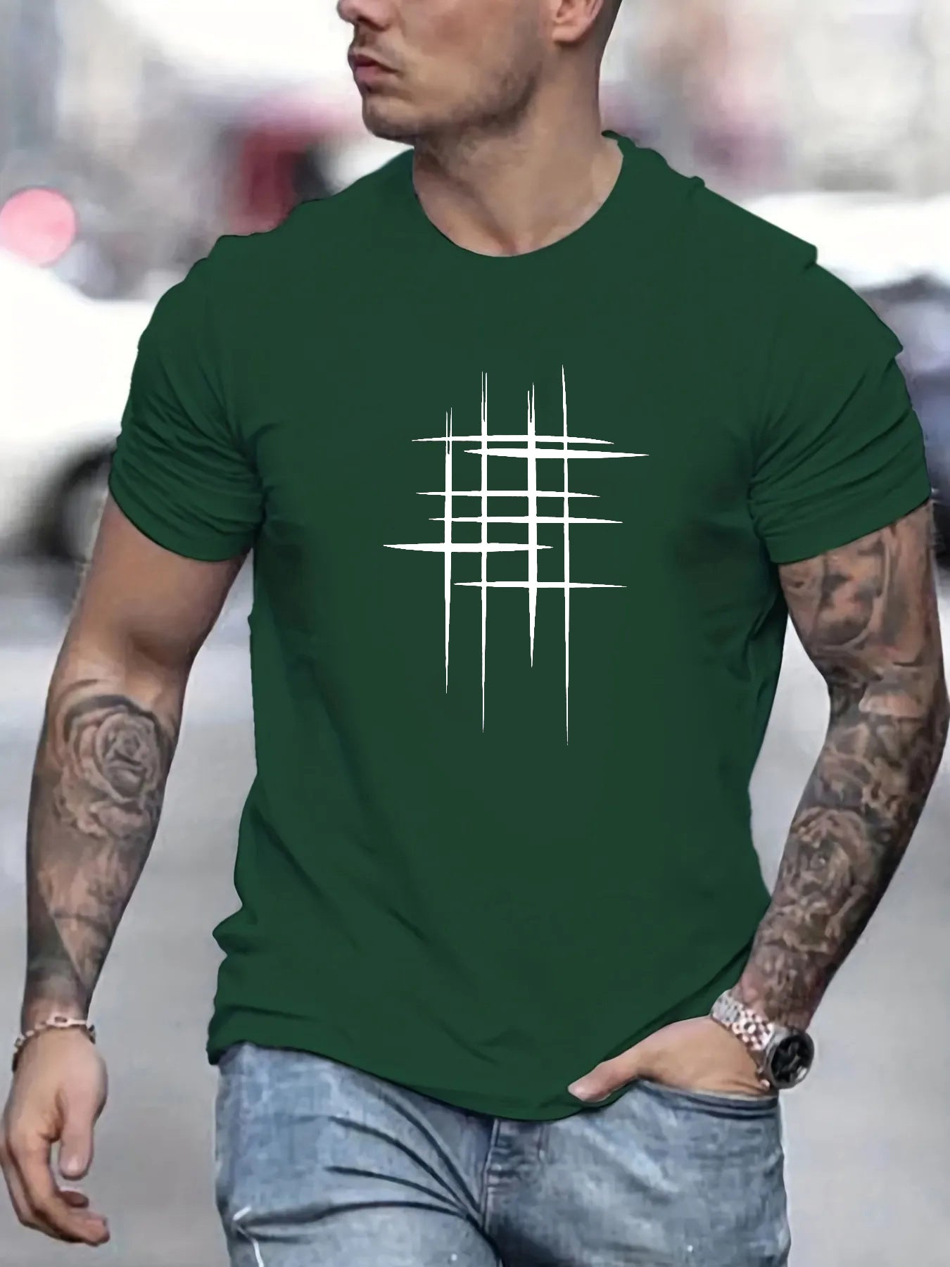 Lenoir™ | Elegant T-shirt med rund hals og grafisk print