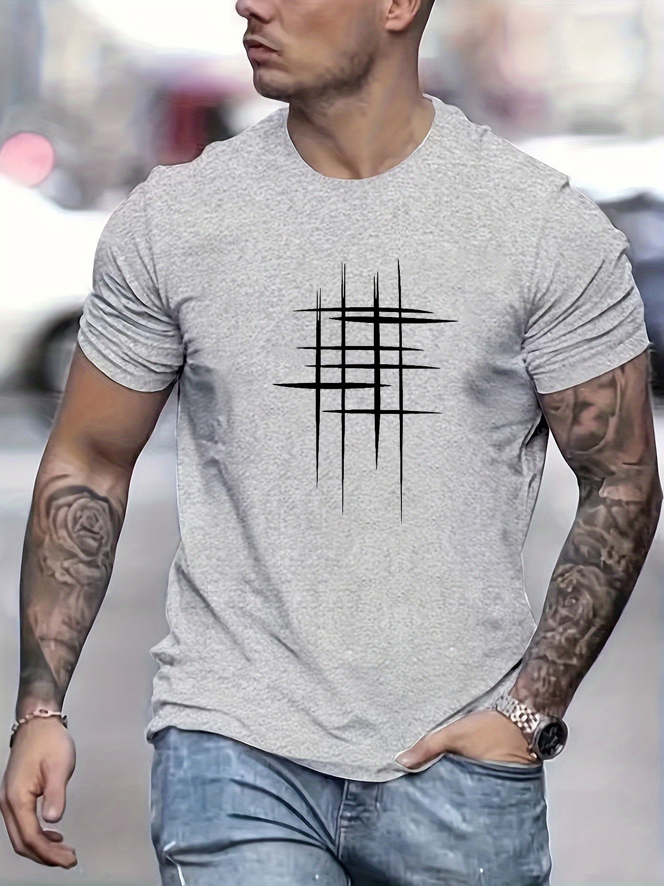 Lenoir™ | Elegant T-shirt med rund hals og grafisk print