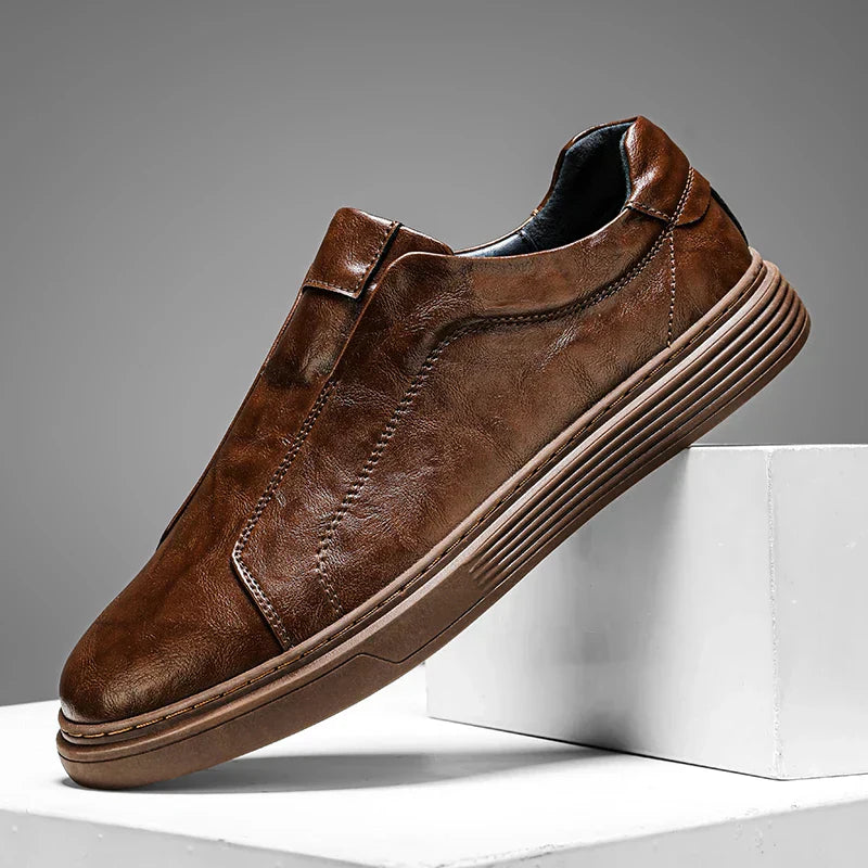 Klassiske Læder Slip-On Sko