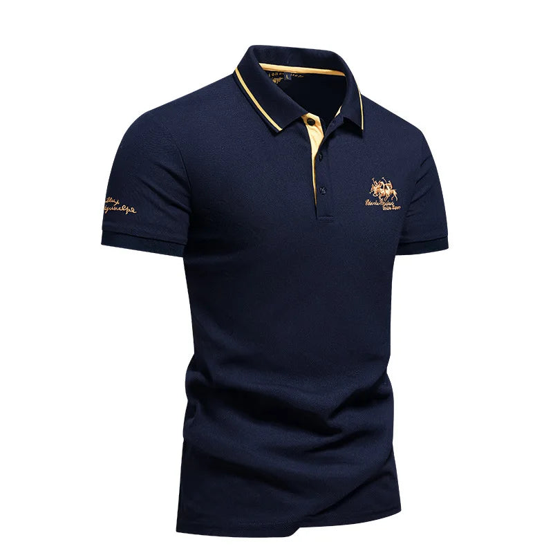 Broderet herrepolo