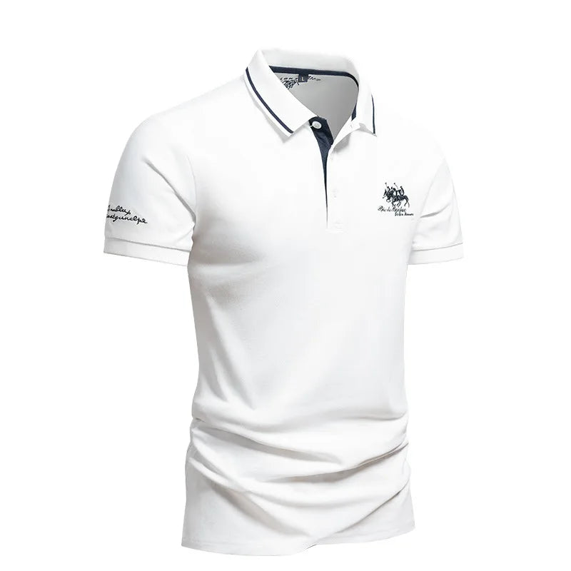Broderet herrepolo