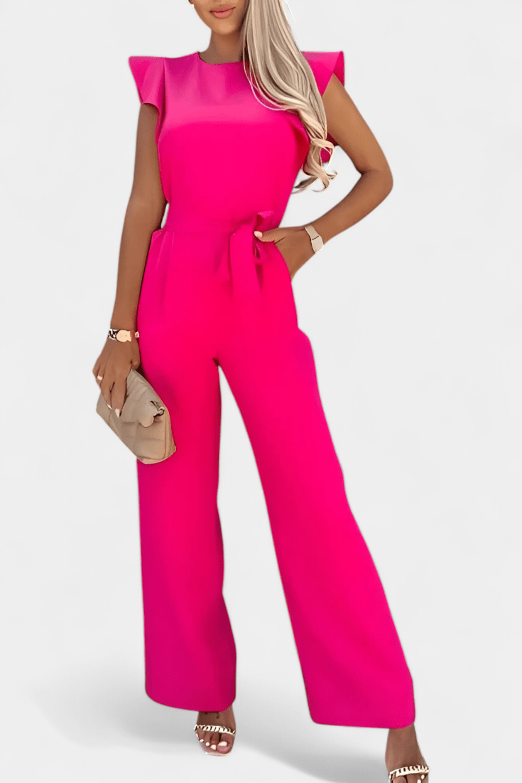 Jumpsuit med flæser på skuldrene