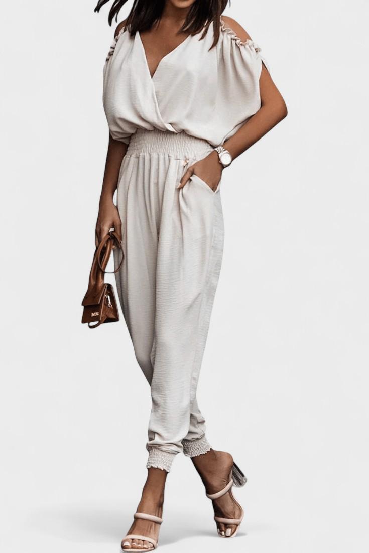 Jumpsuit med V-hals