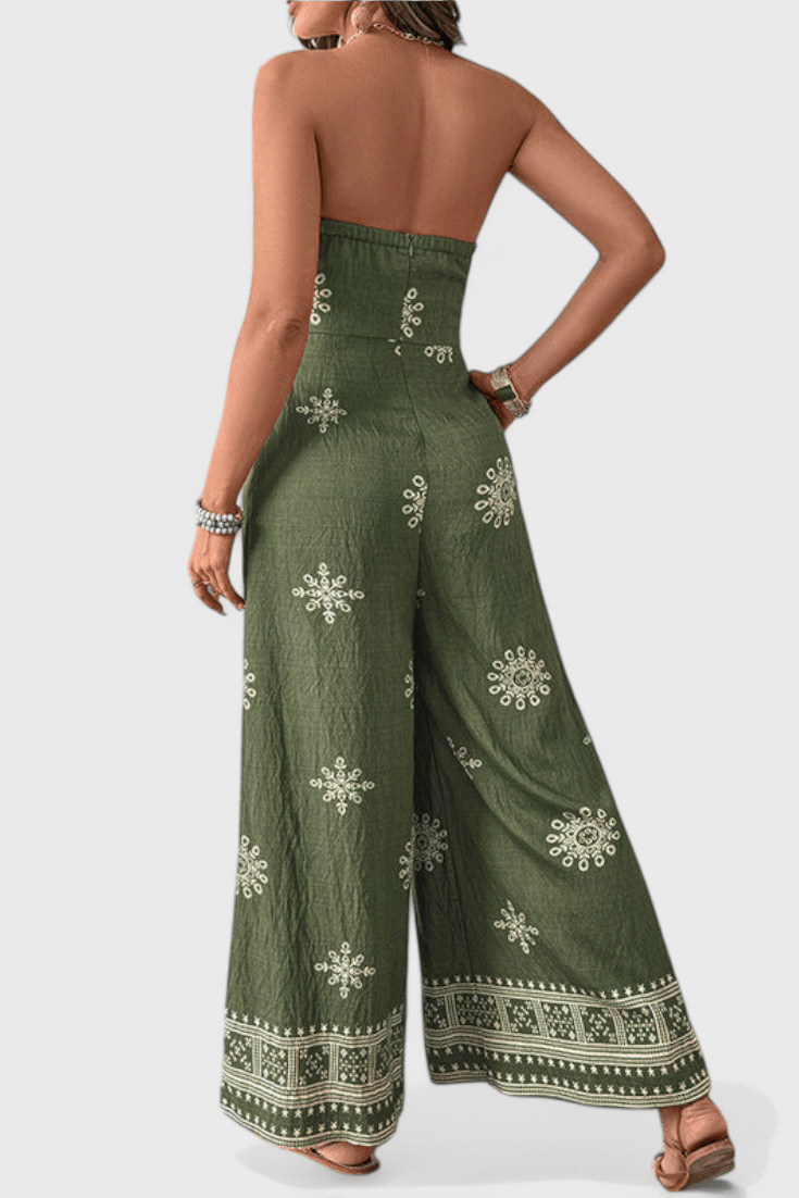 Jumpsuit med bindebånd i taljen
