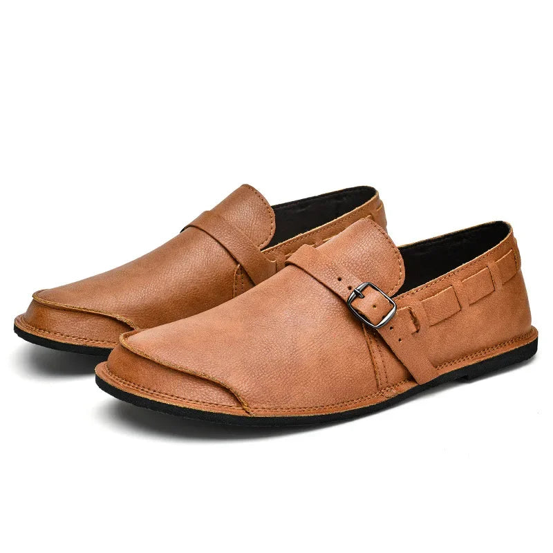 Spændte Læder Loafers