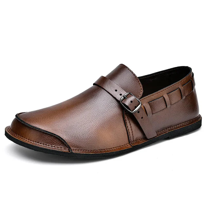 Spændte Læder Loafers