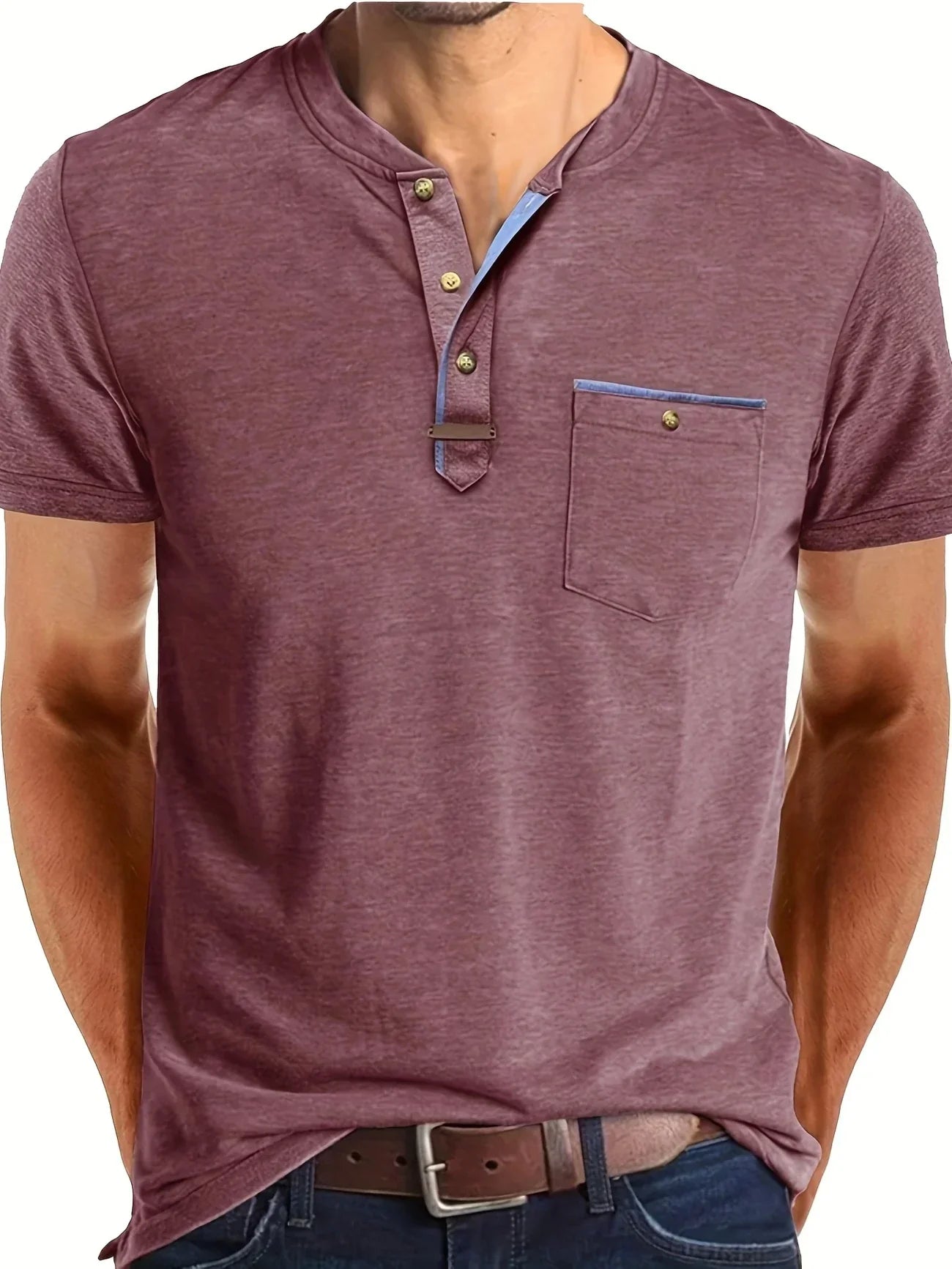 Lenoir™ | Elegant T-shirt med rund hals og lomme