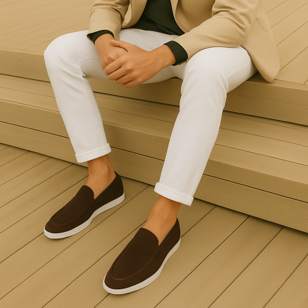 Lenoir™ | Elegante mokkasiner i ruskind